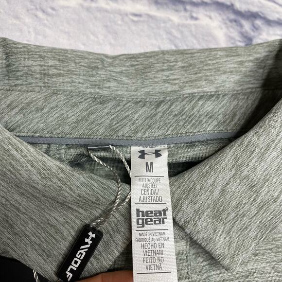 NEW Under Armour Fitted Golf Polo in Gray - Picture 4 of 8